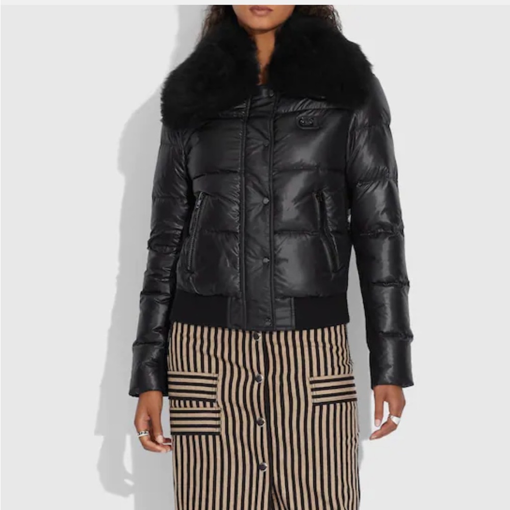 Coach Puffer Jacket with shearling size 2